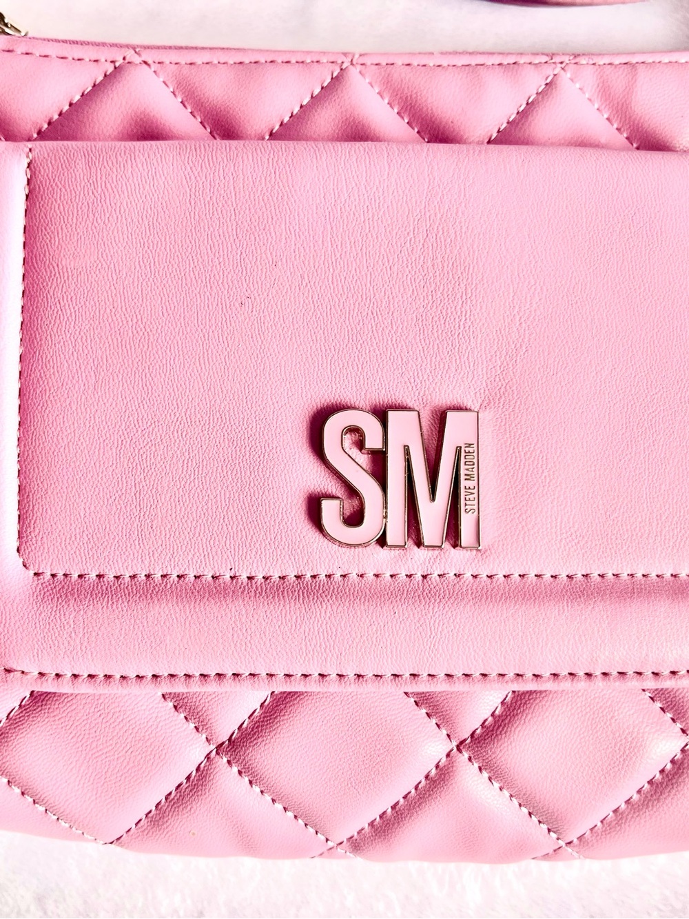 Steve Madden Blush Pink Crossbody Bag with SM Logo